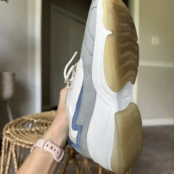 GEOX Kirya Sneaker Sage Leather Women’s US 10 $160 Chunky Trainer Shoes White - Picture 10 of 11